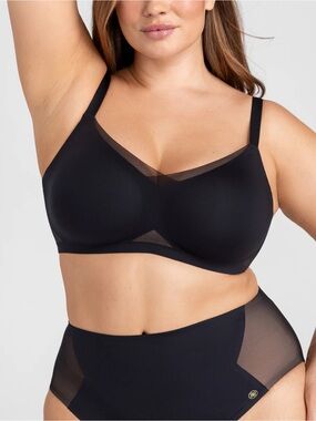 HoneyLove Crossover Black Mesh Bra Size 3X